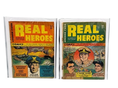 1942 Real Heros No. 5 and No.6 Comic Books