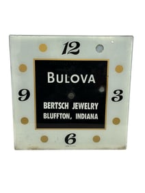 Bulova Advertising Glass Clock Front
