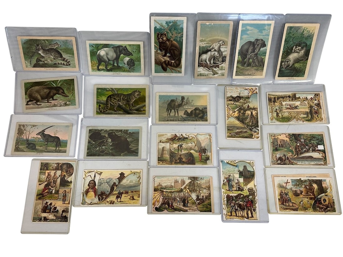 (28) Arbuckle Coffee Animals/Pictorial History of the United States Ad Cards (1 of 6)