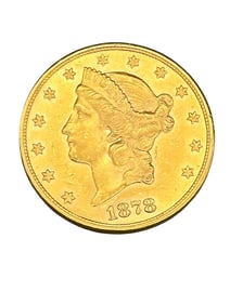 1878-S Liberty Head Twenty Dollar Gold Coin