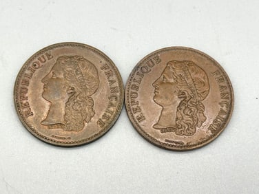 (2) 1889 Barre-Bronze Medals From France Exposition