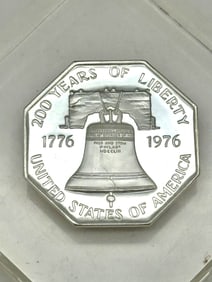 1 Ounce .999 Pure Silver 200 Years of Liberty USA Coin Encased in Lucite