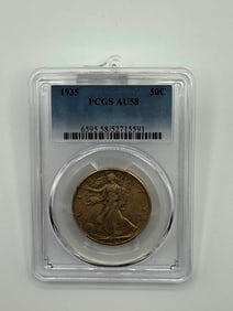 1935 50C Walking Liberty Half Dollar PCGS AU 58