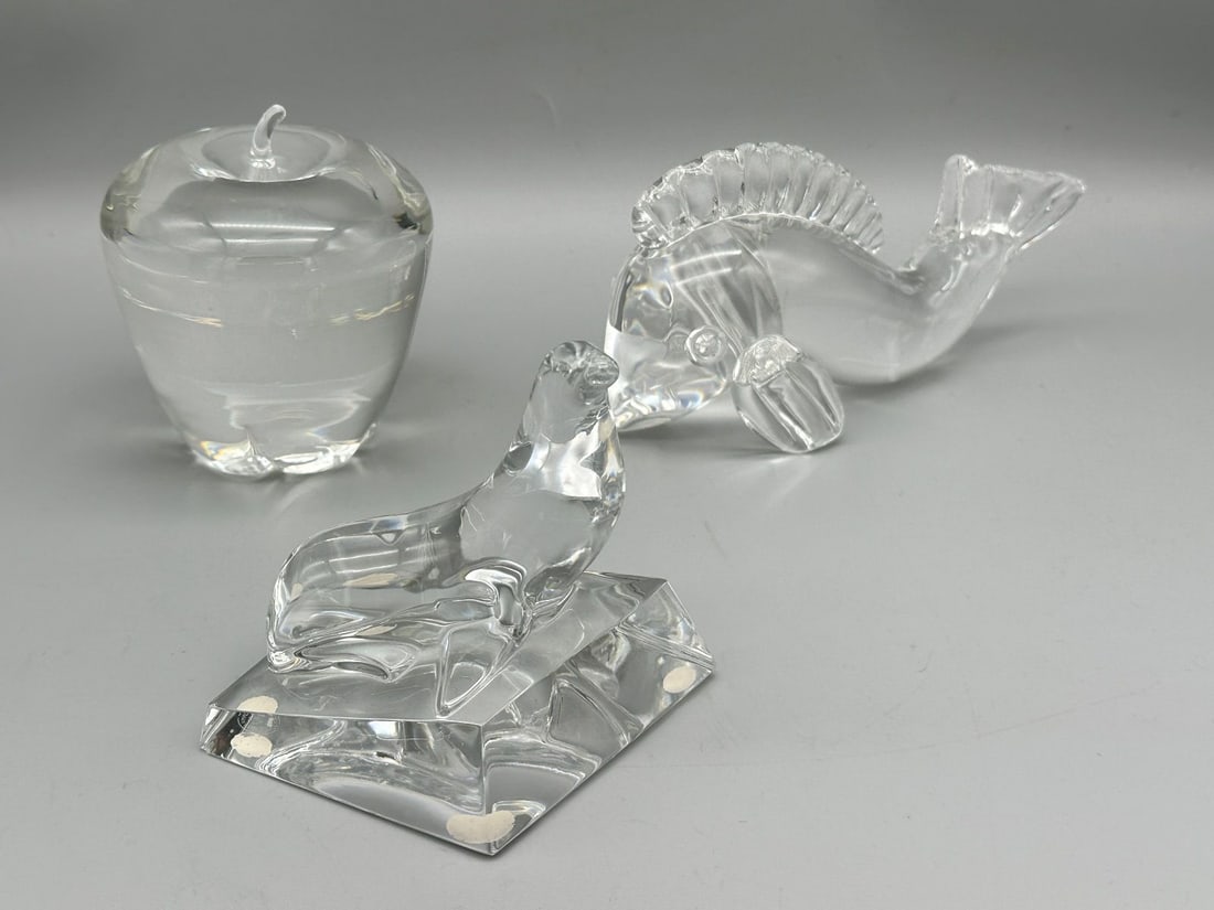 (3) Crystal Paperweights; Baccarat, Steuben (1 of 4)