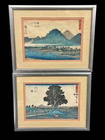 Pair of Hiroshige (1818-1858) Woodblocks