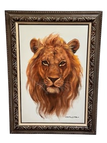 Lion Oil on Canvas Painting
