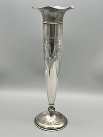 International Sterling Silver Trumpet Vase