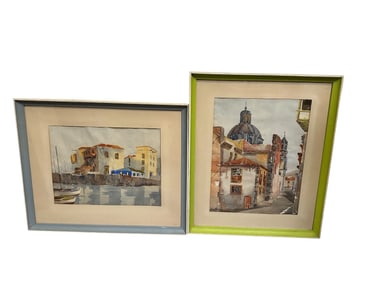 (2) Original Watercolor Paintings Framed