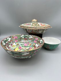 (3) Pieces of Famile Rose Porcelain