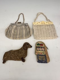 (4) Hand Beaded Embroidered Change Purses