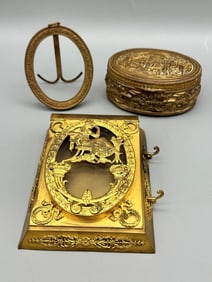 (3) Bronze, Brass Metal Pieces