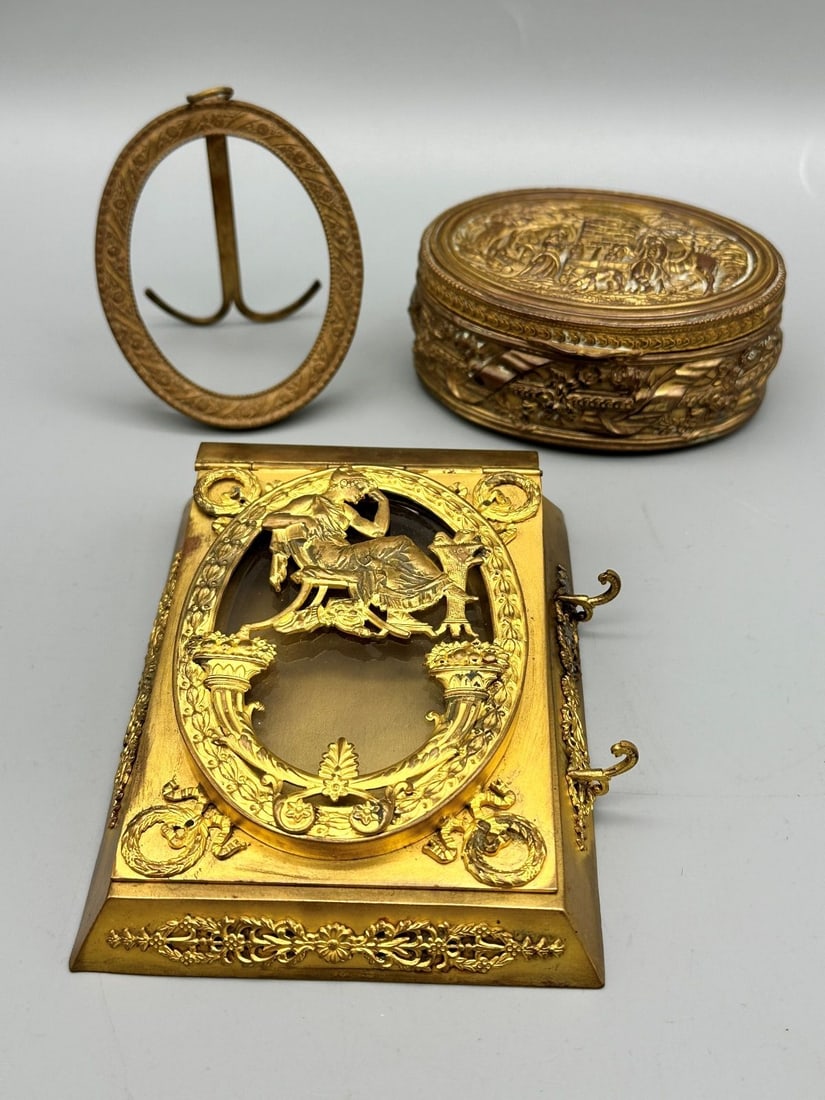 (3) Bronze, Brass Metal Pieces (1 of 5)