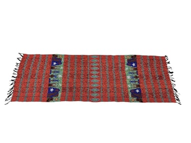 Hand Made Beaded Orange and Black Table Runner