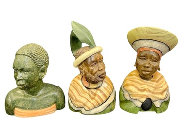 (3) Verdite Butterstone South Africa Sculptures