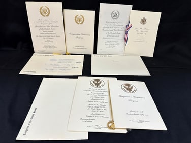 Jimmy Carter, Bill Clinton, George H.W. Bush Inauguration, Program, Tickets and Envelopes