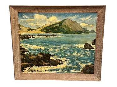 R. Book Oil on Canvas Landscape Scene Framed