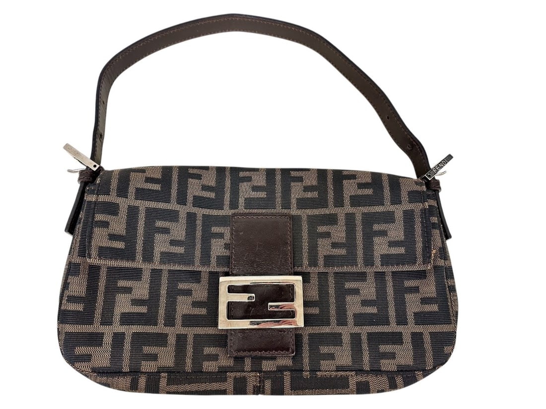 Fendi Baguette Bag: Fendi Baguette Bag: Brown Zucca Print.