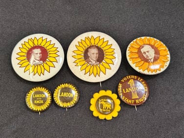 (7) Landon Knox Political Buttons