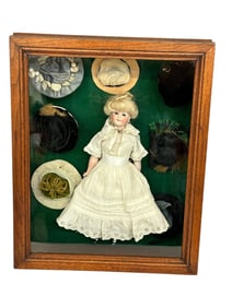 Kestner 172 "Gibson Girl" Doll In Shadow Box With Hats