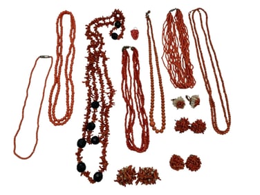 Group of Coral Jewelry