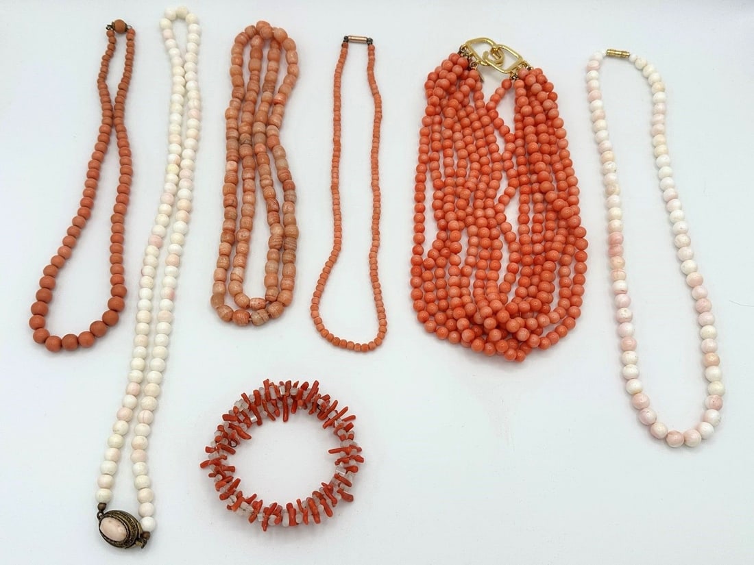 Group of Coral Jewelry: (1 of 5)