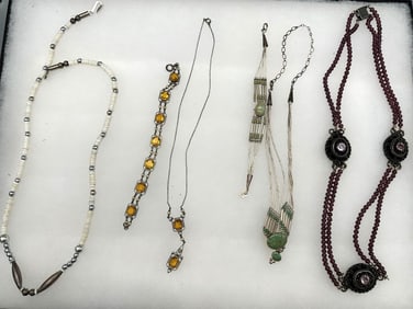 (4) Sterling Silver Necklaces, (2) With Matching Bracelets