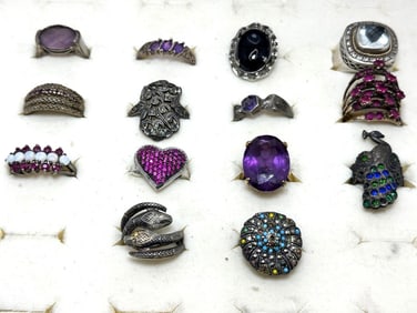 (14) Sterling Silver Rings