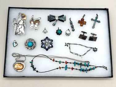 (16) Group of Sterling Silver Jewelry