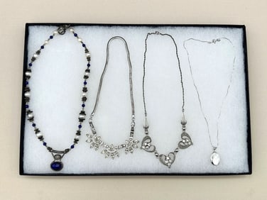 (4) Sterling Silver Necklaces