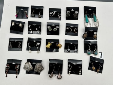 (20) Pairs of Sterling Silver Earrings