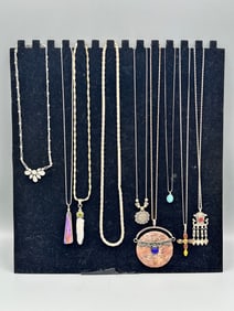 (9) Sterling Silver Necklaces