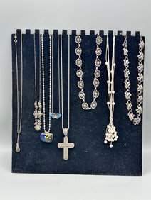 (8) Sterling Silver Necklaces