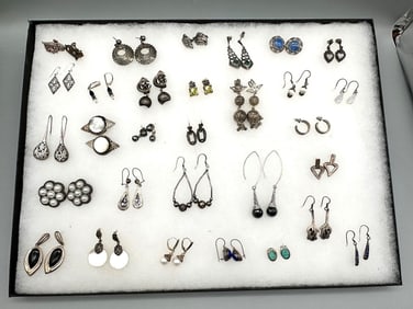 (30) Pairs of Sterling Silver Earrings