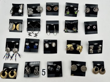 (20) Pairs of Sterling Silver Earrings