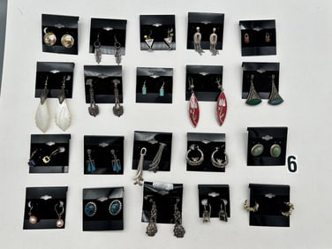 (20) Pairs of Sterling Silver Earrings