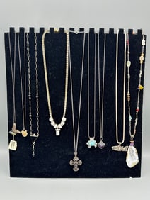 (9) Sterling Silver Necklaces
