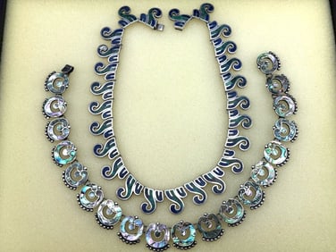 (2) Sterling Silver Statement Necklaces Including Taxco