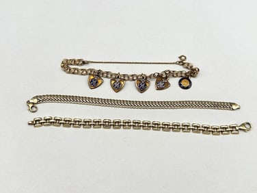 (3) 14k Gold Bracelets