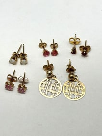 (5) Pairs 14k Gold Earrings