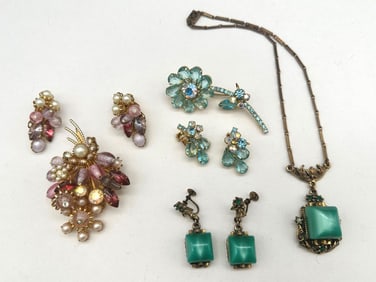 (3) Vintage Costume Jewelry Sets