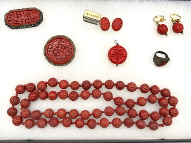 Group of Cinnabar Jewelry
