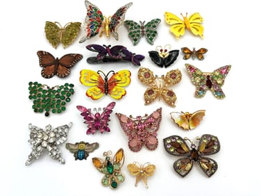 (19) Group of Butterfly Brooches