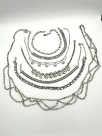 Group of Clear Rhinestone Jewelry