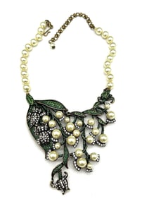 Heidi Daus Enamel Flower Crystal Statement Collar Necklace
