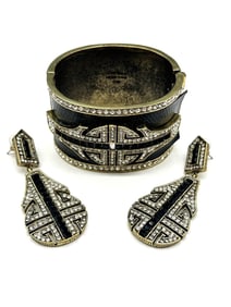 Heidi Daus Cuff Bracelet and Earring Set
