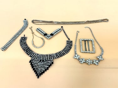 Group of Early Rhinestone Jewelry