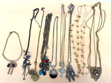 (9) Group of Costume Chunky Statement Necklaces