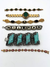 (6) Vintage Costume Jewelry Bracelets