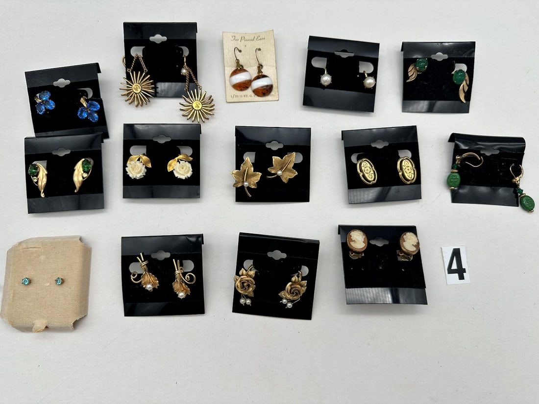 (14) Pairs of Gold Filled Earrings (1 of 5)