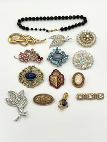 SIgned Vintage Costume Jewelry; Givenchy, Hobe, Golan, Dauplaise, Others